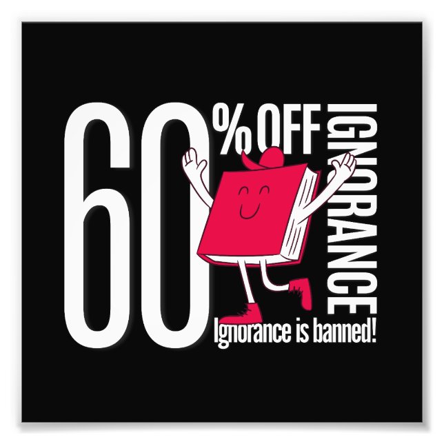 Bold Black Ignorance Banned Book Character Academi Fotodruck (Vorne)