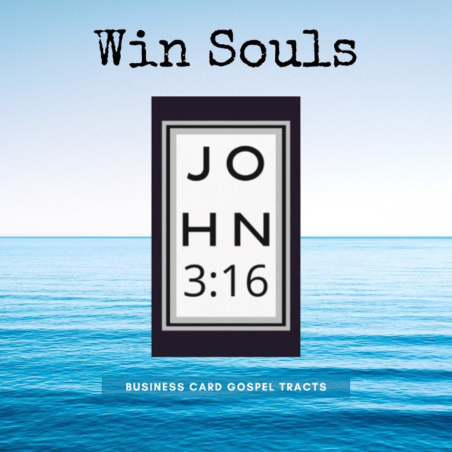 Bold Black John 3:16 Gospel Tract Business Card Visitenkarte (Business Card Gospel Tracts)