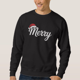 Bold Black Merry Christmas Santa Hat Sweatshirt