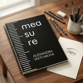 Bold Black White Measure Artist Sketchbook Notizbuch