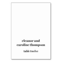 Bold Black White Retro Custom Wedding Place Card