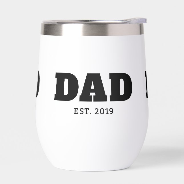 Bold Black & White Text Est Year Dad (Links)