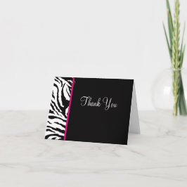 Bold Black & White Zebra Print Thank You Card Dankeskarte