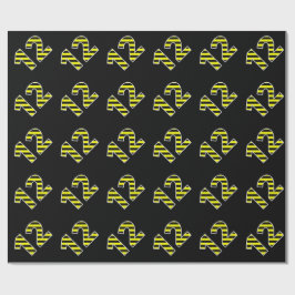 Bold, Black & Yellow Stripes 12 Event # (Geburtsta Geschenkpapier