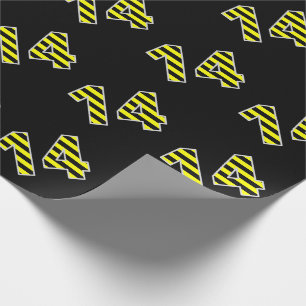 Bold, Black & Yellow Stripes 14 Event # (Geburtsta Geschenkpapier
