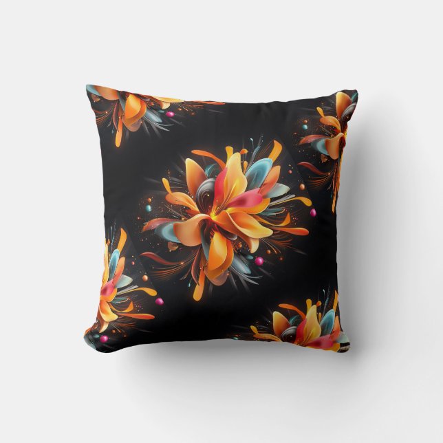 Bold Bloom Abstrakt Throw Pillow Kissen (Vorderseite)