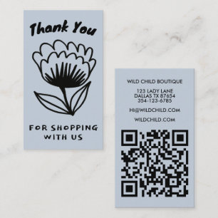 BOLD BLOOM BESTELLUNG DANKEN Minimaler QR-Code Visitenkarte
