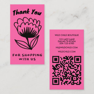 BOLD BLOOM BESTELLUNG DANKEN Minimaler QR-Code Visitenkarte