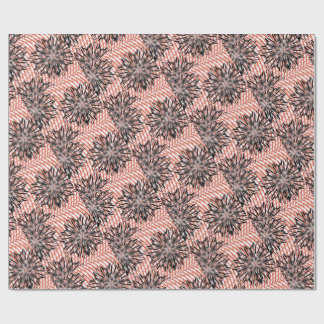 Bold Bloom Fusion – Abstrakte schwarze Blumen auf  Geschenkpapier