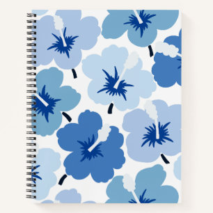 Bold Blooms Scribbles Blue Notizbuch