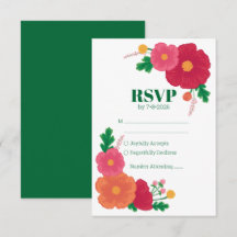 Bold Blooms Wedding RSVP Card