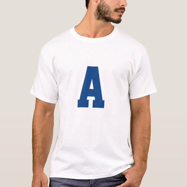 Bold Blue Alphabet Letter Mens T - Shirt (Vorderseite)