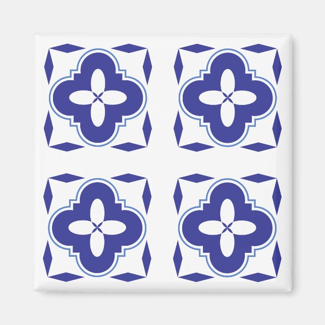 Bold Blue Azulejo Magnet (Vorne)