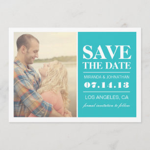 Bold Blue Elegante Foto lädt ein Save The Date