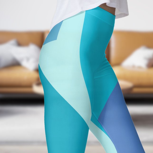 Bold Blue Fade Abstrakt Leggings (Bold Blue Fade Abstract Leggings)