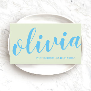 Bold Blue Handgeschriebene Skriptkalligrafie Visitenkarte