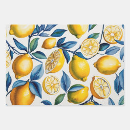 Bold Blue Italy Positano Lemon Geschenkpapier Set