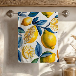 Bold Blue Italy Positano Lemon Handtuch
