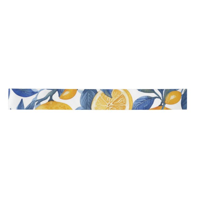 Bold Blue Italy Positano Lemon Satinband (Vorderseite)