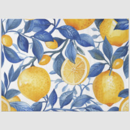 Bold Blue Italy Positano Lemon Seidenpapier
