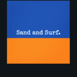 Bold Blue Orange Seashore Minimalistisch Abstrakt Leinwanddruck<br><div class="desc">Die gemeinsame Nutzung eines beliebten Ortes im Sommer - zum Ufer. Dieses helle, moderne, abstrakt minimalistische Design zeichnet sich durch Farben und Worte aus, die ein Gefühl von Platz wecken. Das untere Drittel der Leinwand ist in leuchtend warmen Orange verziert, das obere in tiefblau und reich. Der optionale Text "Sand...</div>