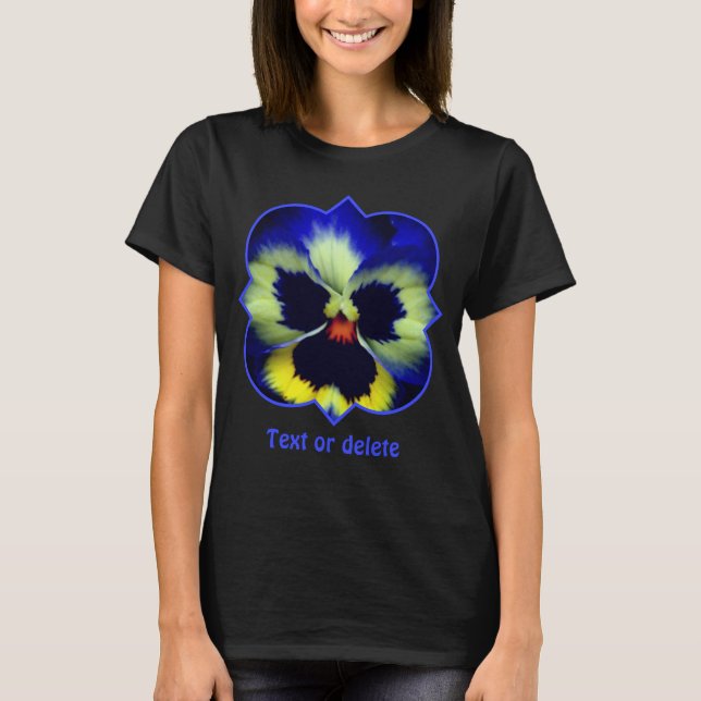 Bold Blue Pansy Flower Personalized T-Shirt (Vorderseite)