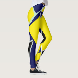 Bold Blue Yellow Abstrakte Kunst Leggings