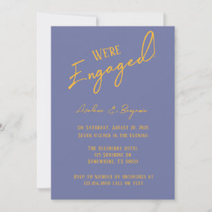 Bold Blueberry Sunshine Typografy Verlobung Einladung