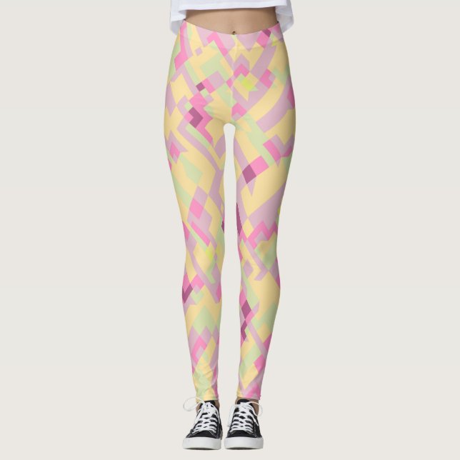 Bold Boho Abstrakt Leggings (Vorderseite)