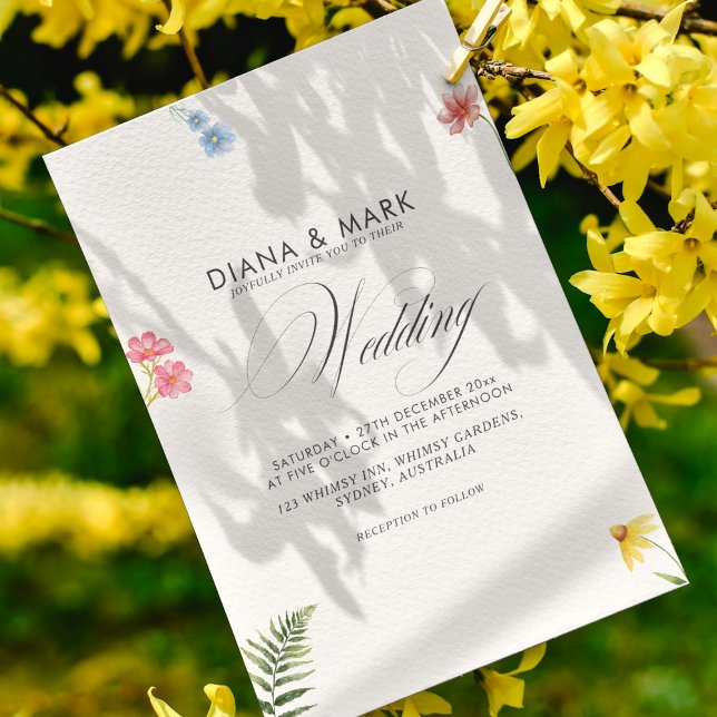 Bold Boho Pink Chic Wildblume Einzigartige Hochzei Einladung (Von Creator hochgeladen)