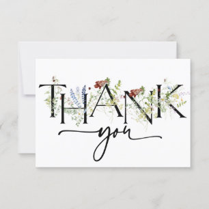 Bold Boho Wildblume Watercolor Danke Karte