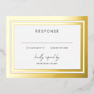 Bold Border Modern Wedding RSVP Folie Einladungspostkarte