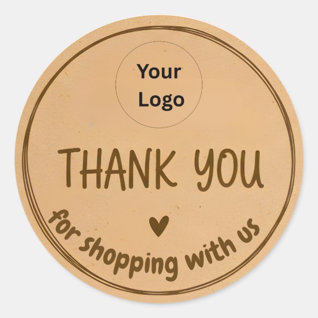 Bold Border Thank You Business Sticker (Vorderseite)