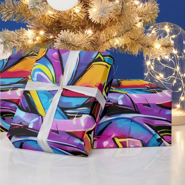 Bold Bright Colors Graffiti Street Art Pattern Geschenkpapier (Feiertage)