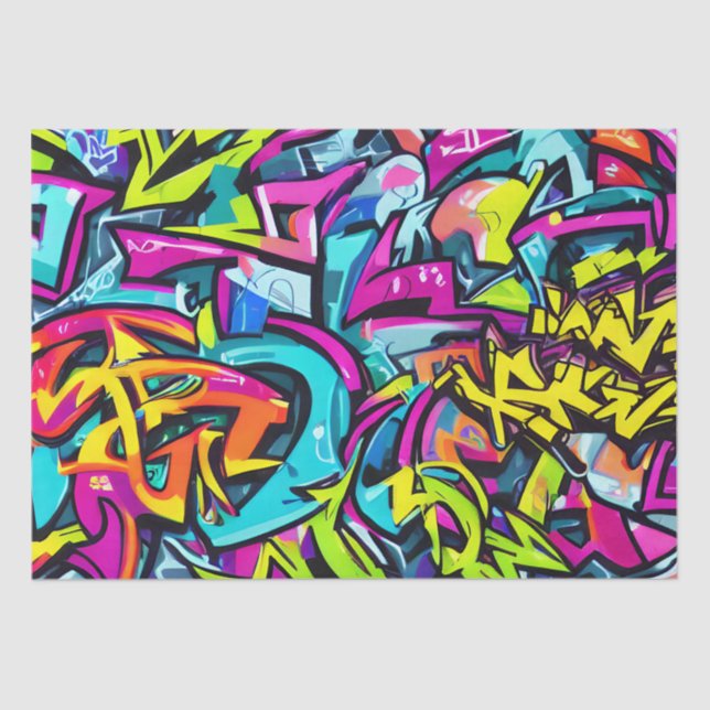 Bold Bright Colors Graffiti Street Art Pattern Seidenpapier (Vorderseite)