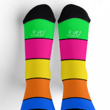 BOLD BRIGHT FARBFARBIGE, STRIPIERTE MONOGRAMM-INIT