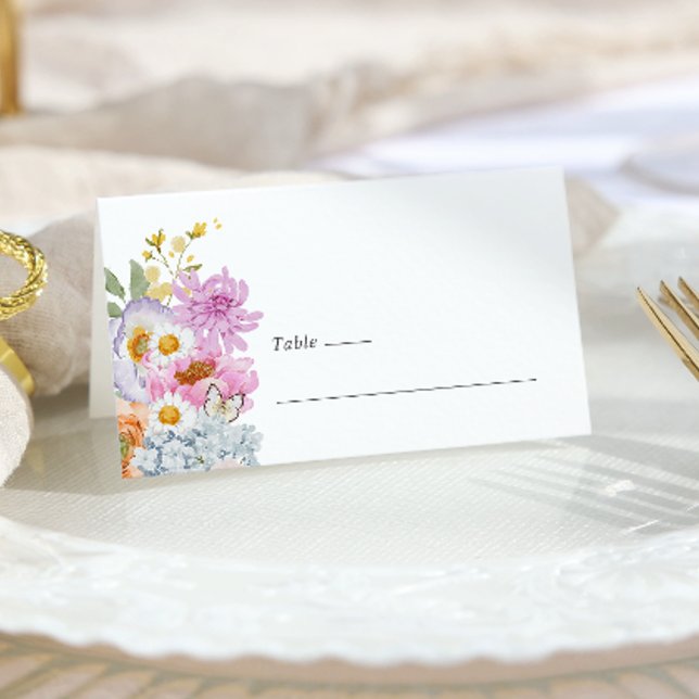 Bold Bright Floral Platzkarte (Bold Bright Floral Place Card by Painted Paperie
)