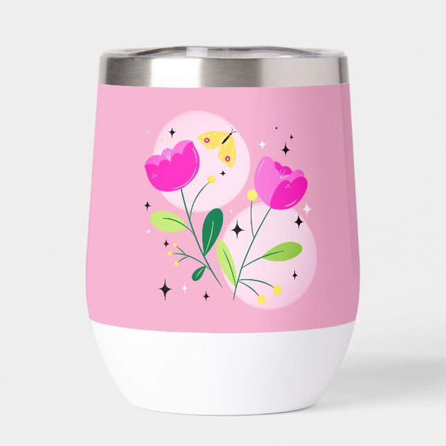 Bold Bright Florals Wasserflasche (Rückseite)