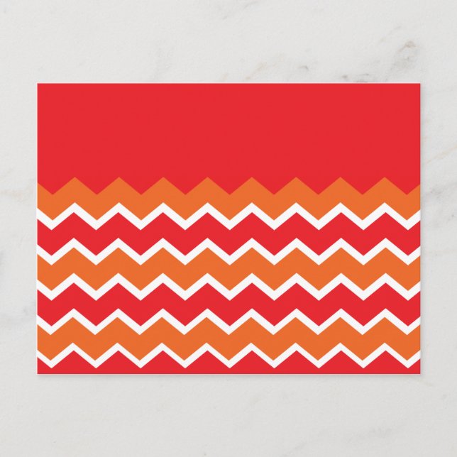 Bold Bright Orange Red Zickzack Zigzag Muster Postkarte (Vorderseite)