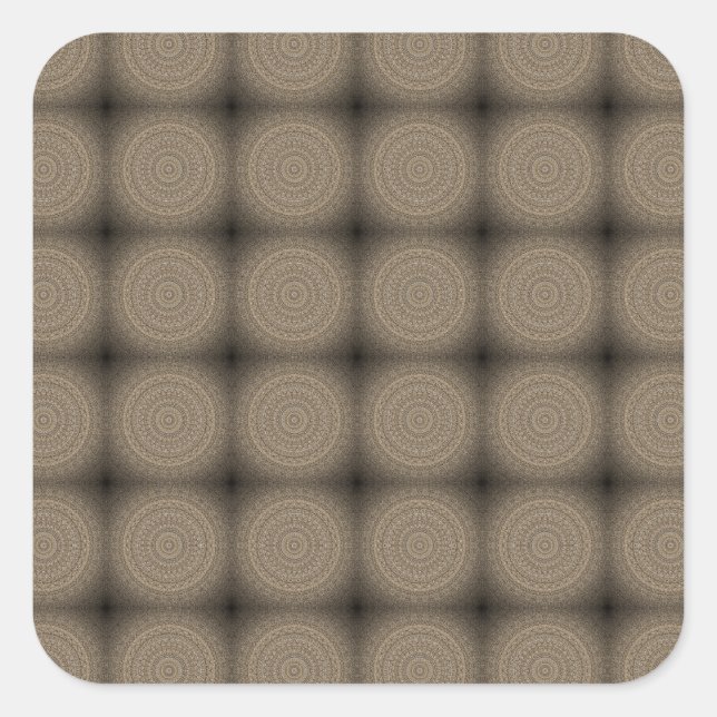 Bold Bronze and Taupe Geometric Mandala Circles Quadratischer Aufkleber (Vorderseite)