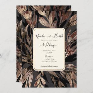 Bold Bronzy Floral Botanical Chic Wedding Einladung
