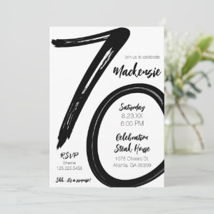 Bold Brush Stroke 70. Geburtstag Überraschung Part Einladung