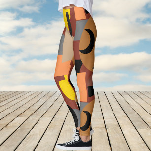 Bold Burnt Umber Abstraktes Muster Leggings