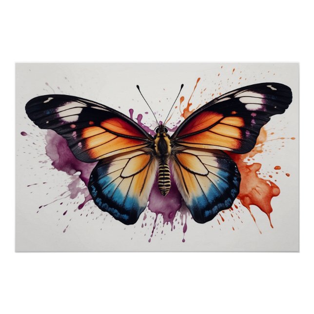 *~* Bold Butterfly Spash Wasserfarbe AP52 Poster (Vorderseite)
