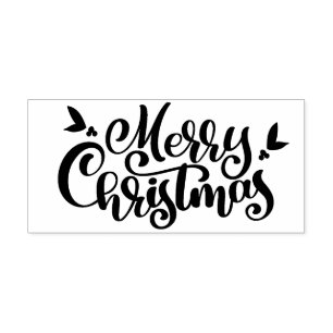 Bold Calligraphy Frohe Weihnachten Gummistempel