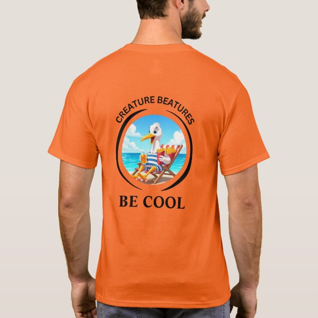 bold Cartoon dressed up  cheeky Seagull – Be Cool T-Shirt (Rückseite)