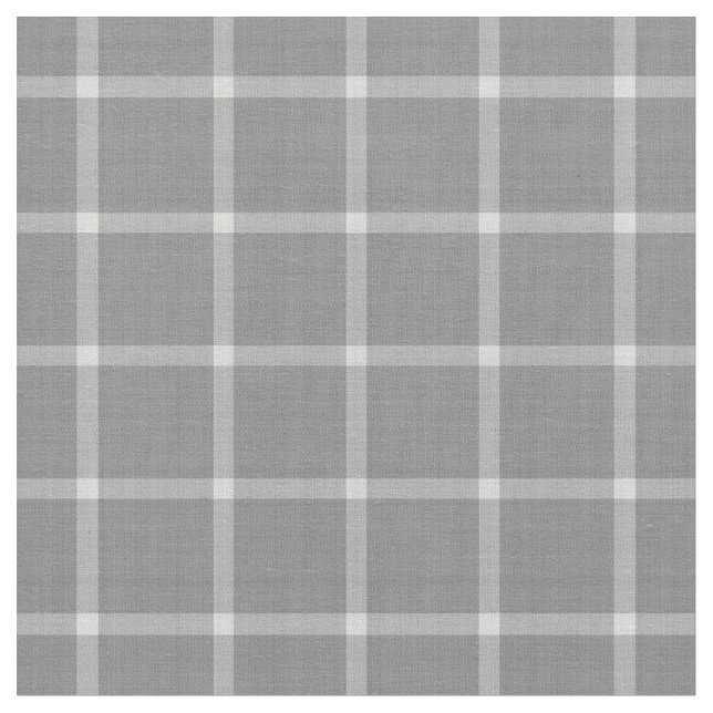 Bold Charcoal & White Check with Gray Accents Stoff (Nahaufnahme)