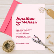 Bold Chic Retro Viva Magenta Rosa Wir tun Hochzeit