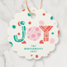 Bold Chunky Geometric Joy Colorful Dots Modern Geschenkanhänger