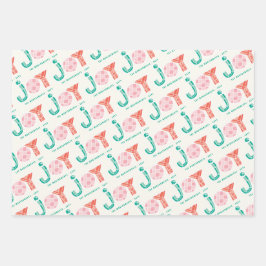 Bold Chunky Geometric Joy Colorful Dots Modern Geschenkpapier Set